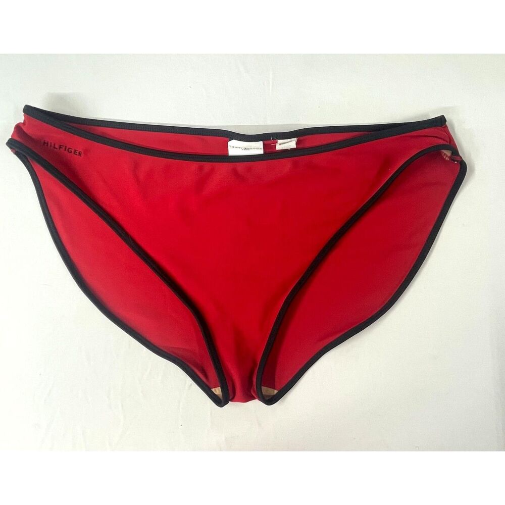 Tommy Hilfiger Red Bikini Bottoms Y2K Low Rise Swim 2003 S/M